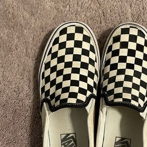 Checkered Black and White Vans Slip on shoes Checkerboard Classic